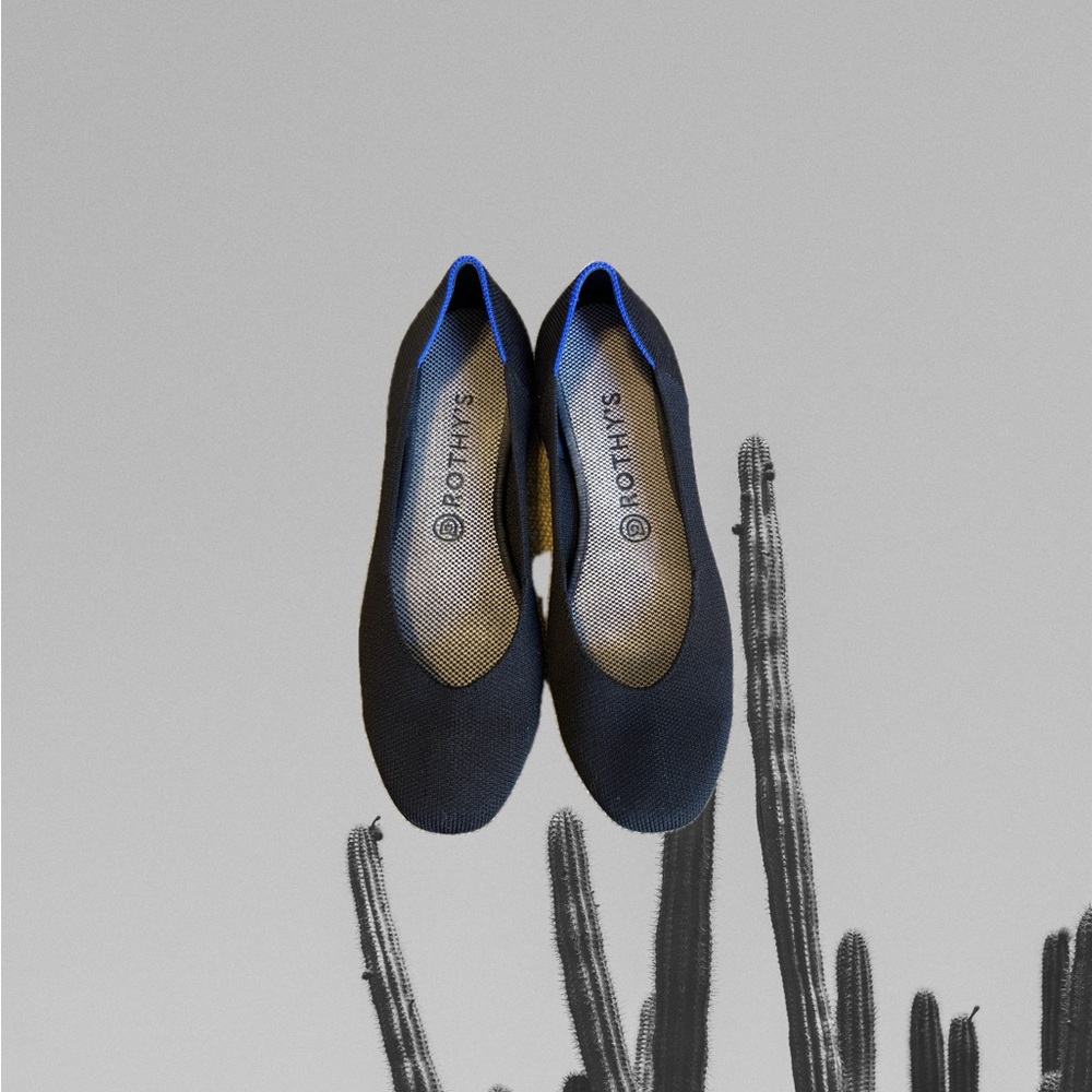 Rothy's black knit ballet flats